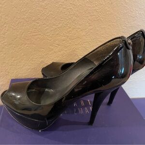Stuart Weitzman Black Patent Leather Platform Heels